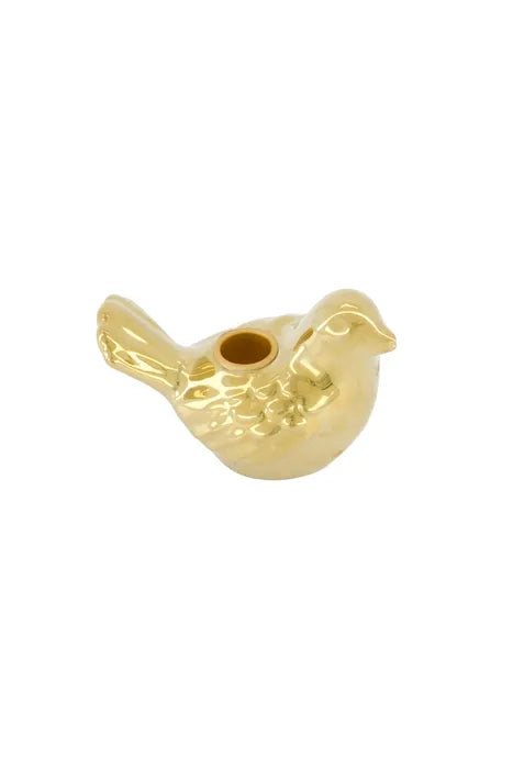 Zusss - Keramieken kandelaartje vogel - Goud