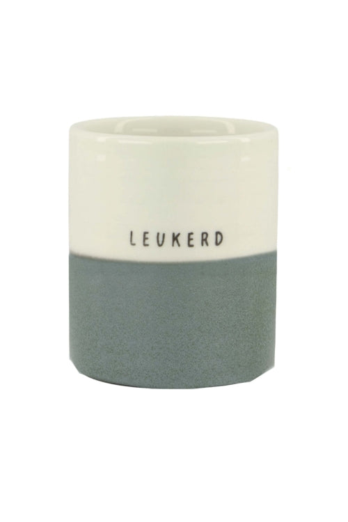 Zusss- geurkaars reactive glaze leukerd L wit/grijsblauw