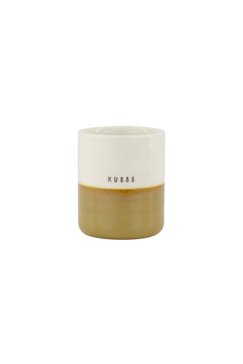 Zusss- geurkaars reactive glaze kusss  M - wit/honing