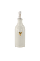 Zusss - olie/azijn fles keramiek - Hartje wit/goud