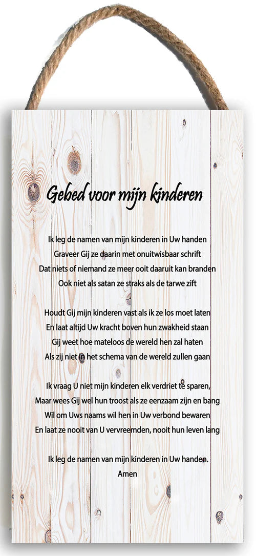 Wandbord - wit - gebed voor mijn kinderen