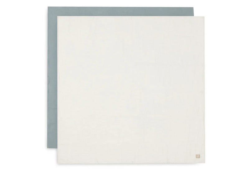 Jollein - Hydrofiele Doek Large 115x115cm - Sea Green/Ivory - 2 Stuks