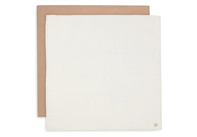 Jollein - Hydrofiele Doek Large 115x115cm - Biscuit/Ivory - 2 Stuks