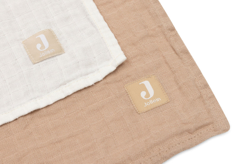 Jollein - Hydrofiele Doek Large 115x115cm - Biscuit/Ivory - 2 Stuks