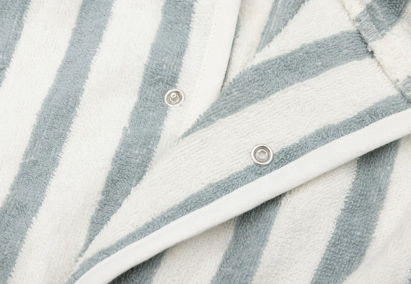 Jollein - Badjas 1-2 jaar Stripe Terry - Sea Green - GOTS