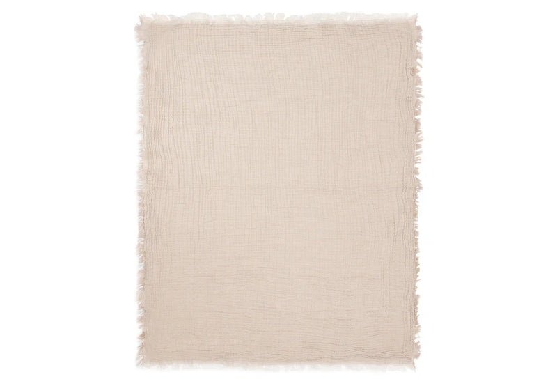 Jollein - Deken Wieg 75x100cm Fringe Stripe - Biscuit/Ivory - GOTS