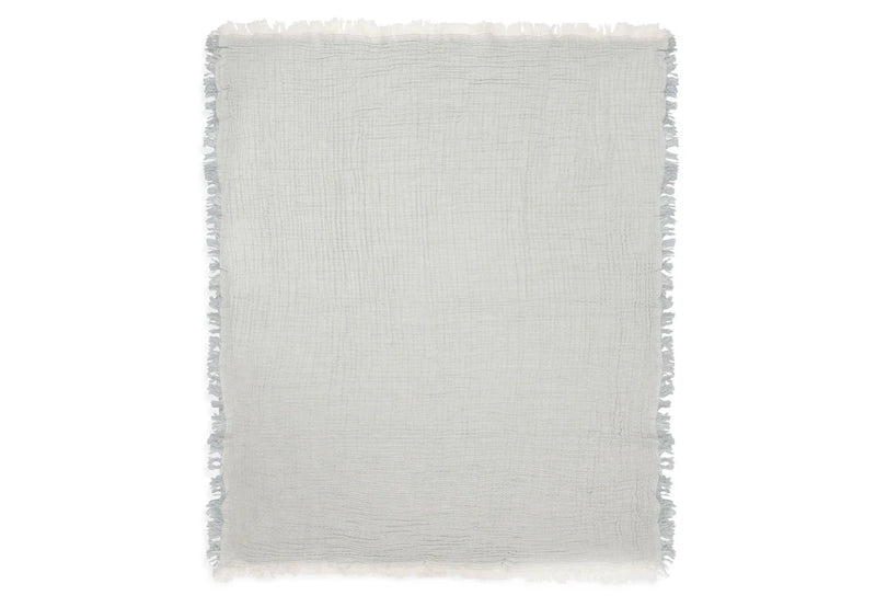 Jollein - Deken Ledikant 120x120cm Fringe Stripe - Sea Green/Ivory - GOTS