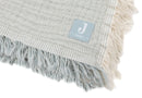 Jollein - Deken Ledikant 120x120cm Fringe Stripe - Sea Green/Ivory - GOTS