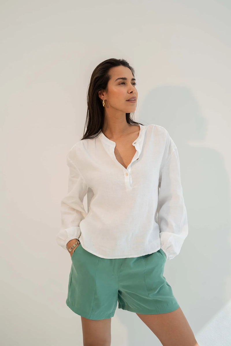 Zusss - Linnen blouse - Wit