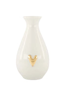 Zusss - Vaasje keramiek hartje - small - Wit/Goud