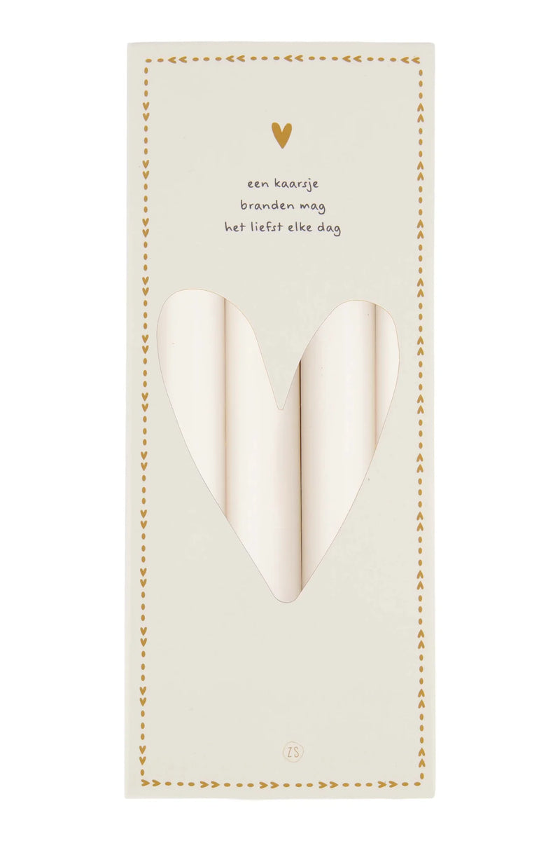 Zusss - Set van 4 kaarsen 20cm - Off White