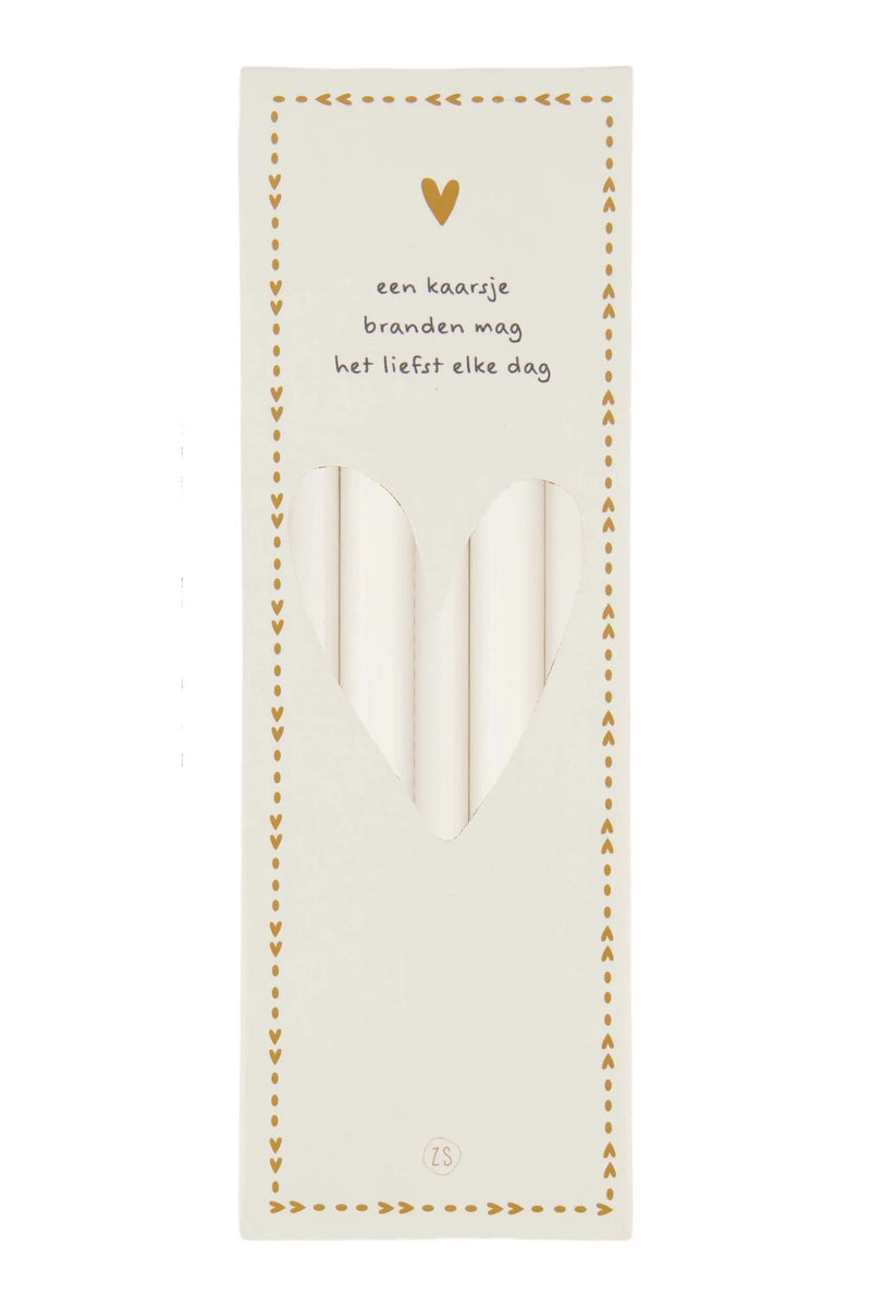 Zusss - Set van 10 smalle kaarsjes  - Off White