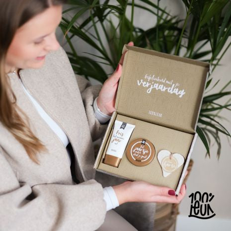 100% leuk - Cadeaupakket - Fijne verjaardag