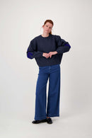 Zusss - Sweater met tekst - Navy - Liberté