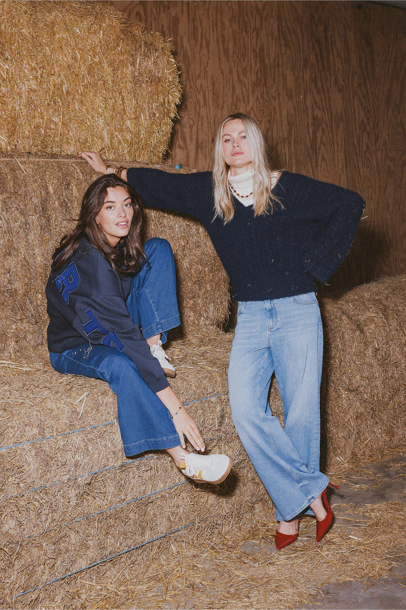 Zusss - Sweater met tekst - Navy - Liberté