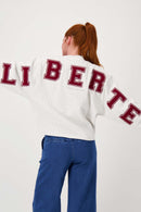 Zusss - Sweater met tekst - Mid Grey/Classy Red - Liberté