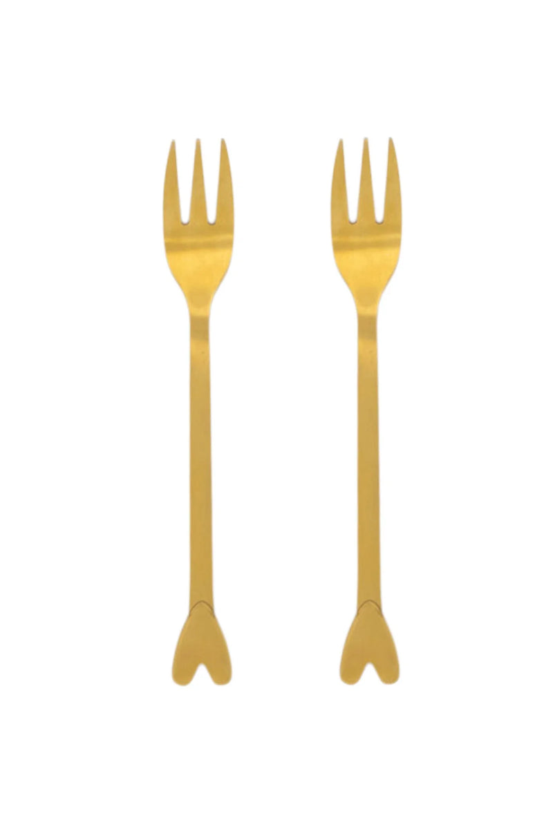 Zusss - Set van 2 vorkjes - Hartje Goud