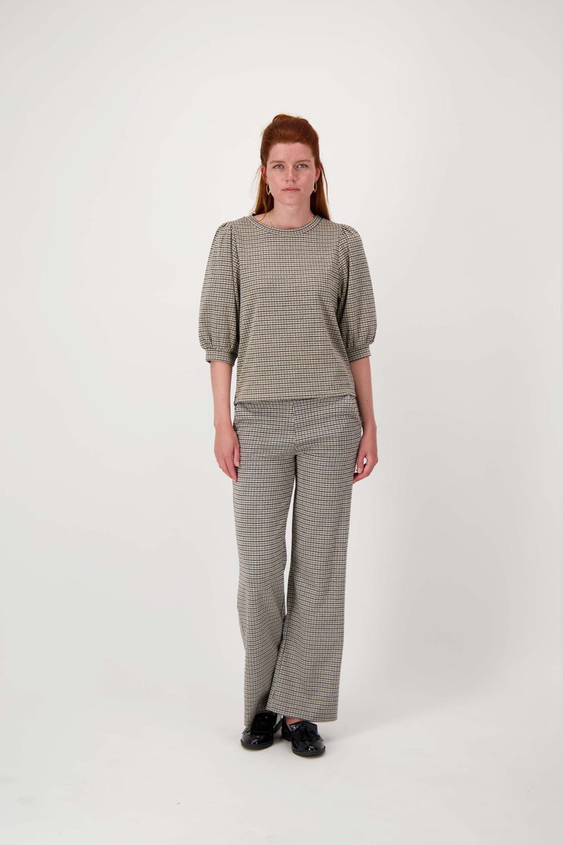 Zusss - Geruite lange broek - Kit/Mid brown