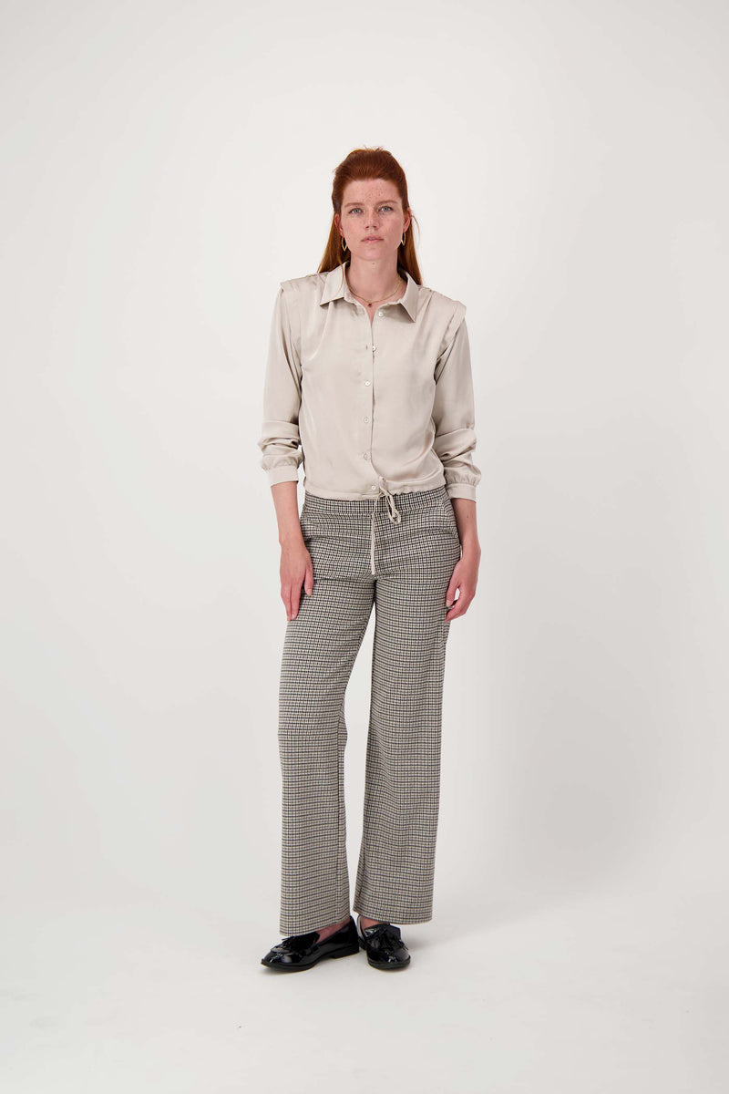 Zusss - Geruite lange broek - Kit/Mid brown