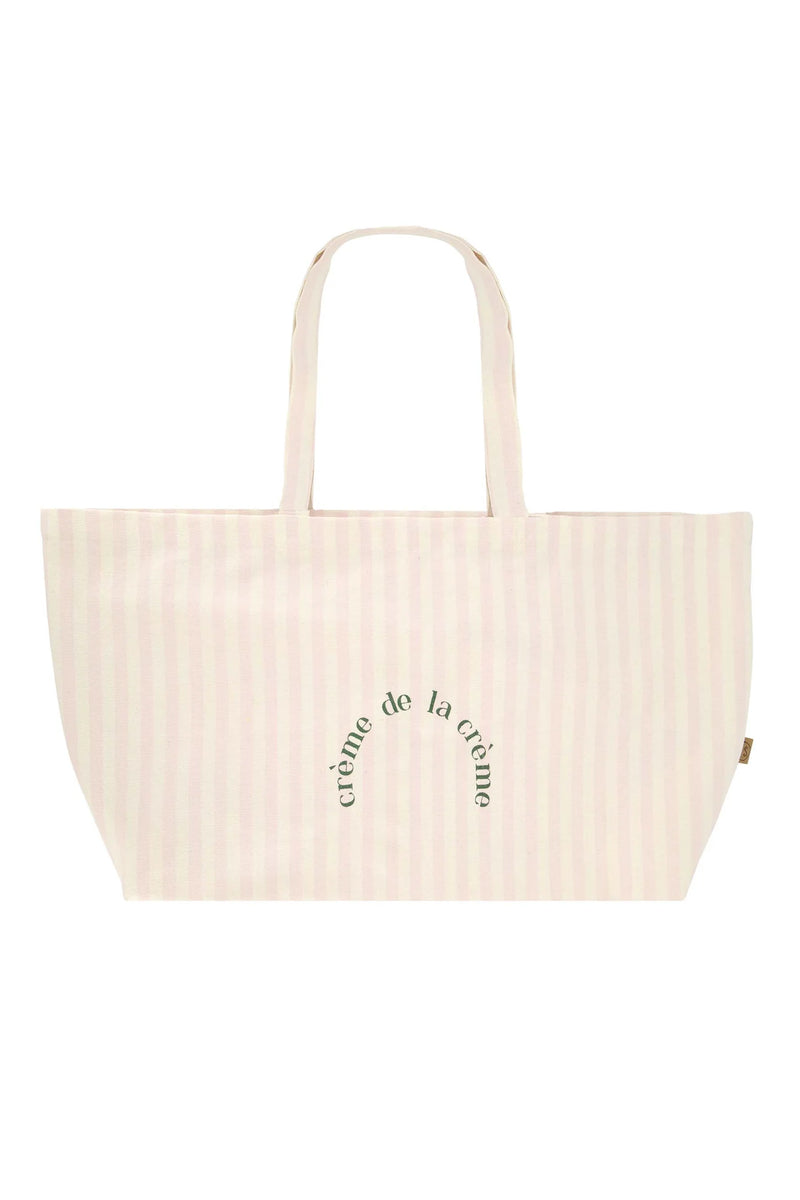 Zusss - Tas met streep - 50x39cm - Wit/Roze
