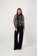 Zusss - Mesh top met giraf print - Multicolor