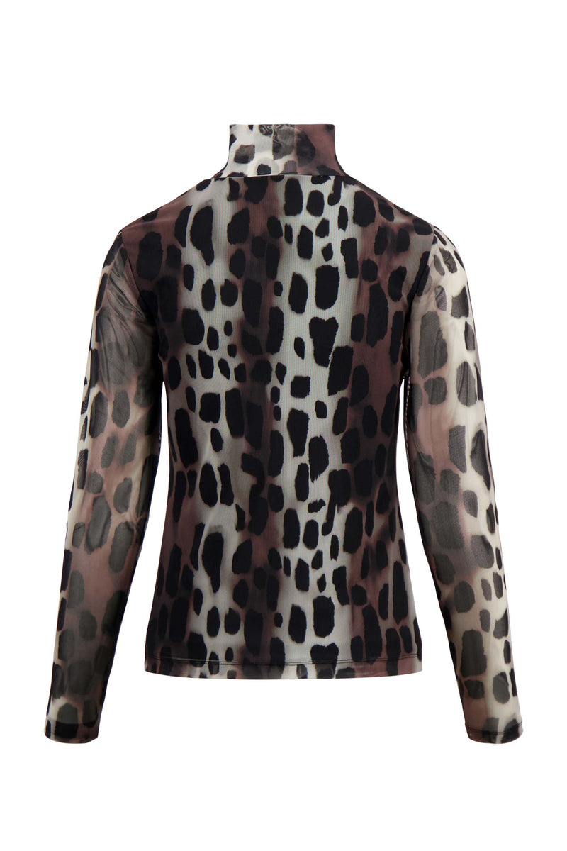 Zusss - Mesh top met giraf print - Multicolor