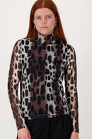 Zusss - Mesh top met giraf print - Multicolor