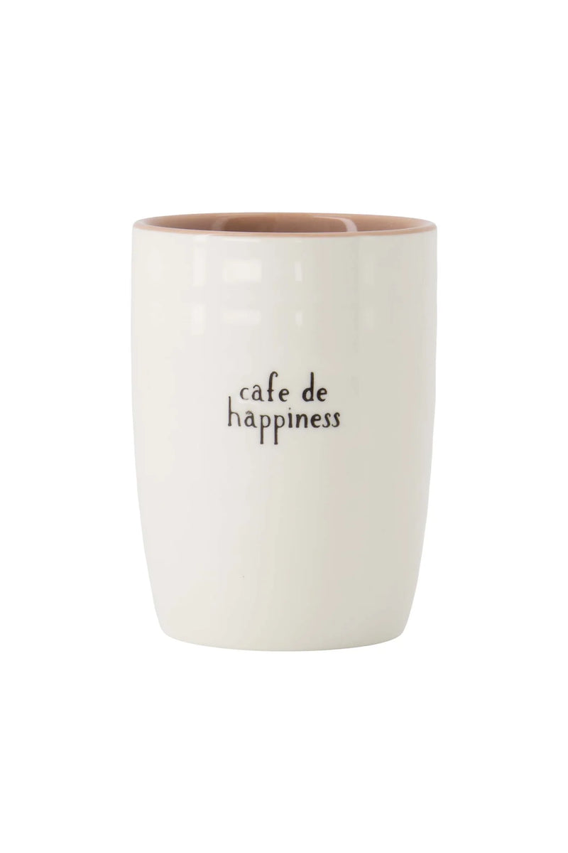 Zusss - Koffiemok Café de Happiness - Wit/Zwart