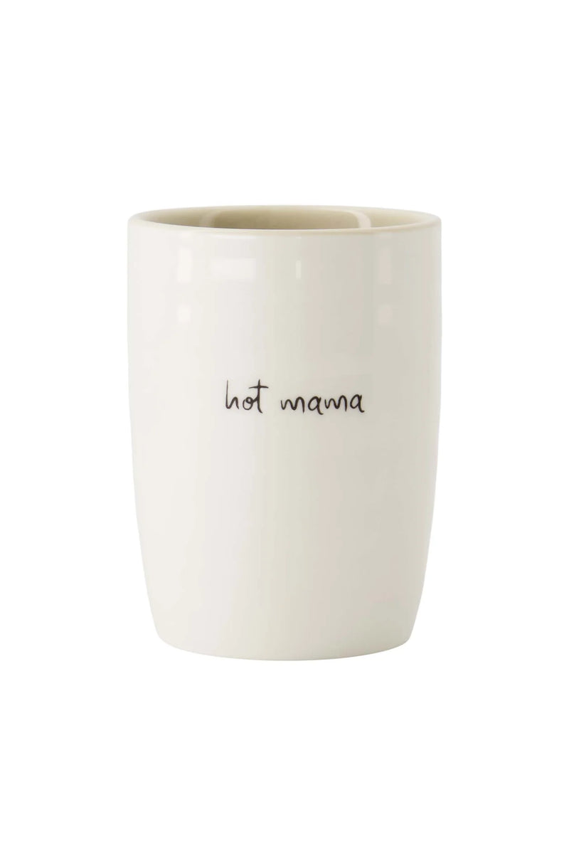 Zusss - Koffiemok Hot Mama - Wit/Zand/Zwart