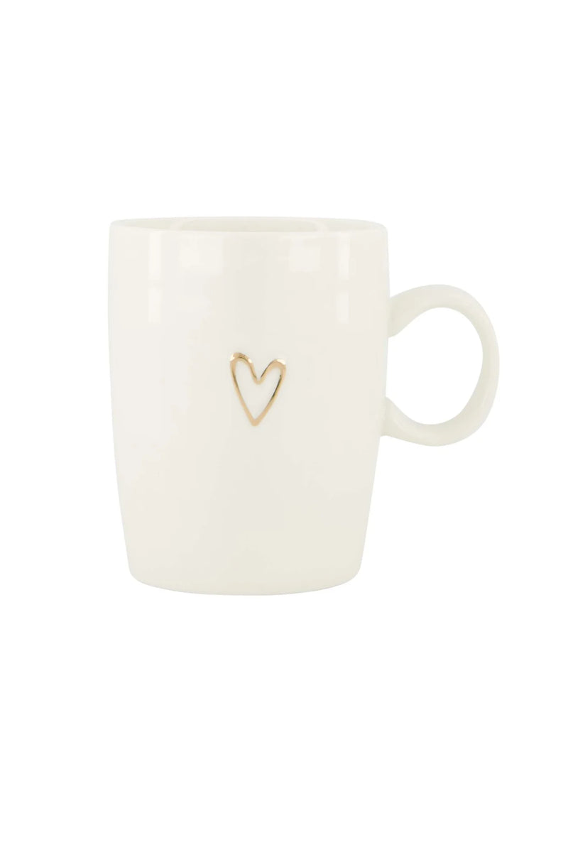 Zusss - Theemok lijn hartje - Wit/Goud