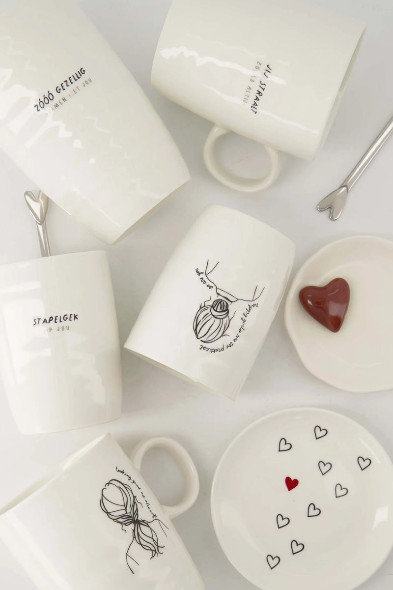 Zusss - Koffiemok Vrouw - Wit/Zwart