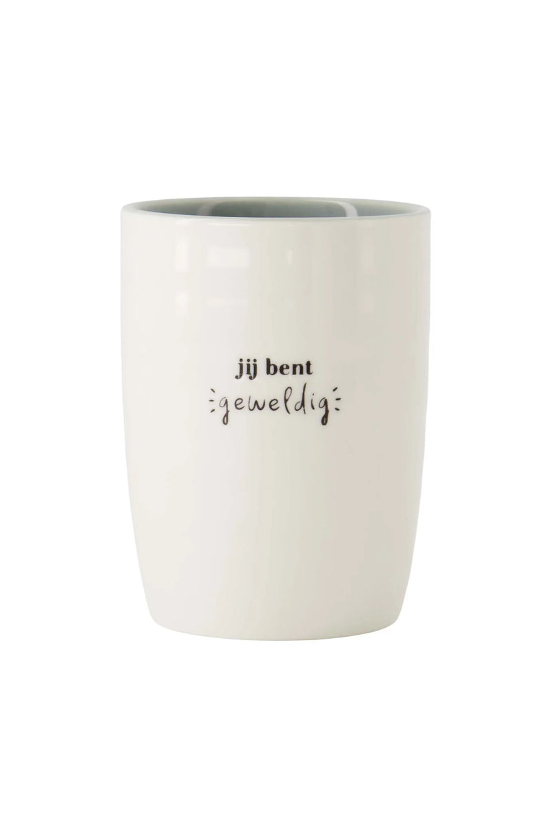 Zusss - Koffiemok Je Bent Geweldig - Wit/Grijsblauw