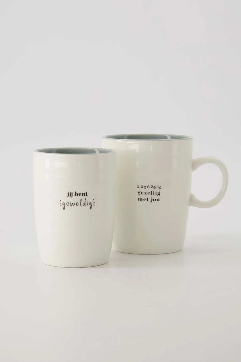 Zusss - Koffiemok Je Bent Geweldig - Wit/Grijsblauw