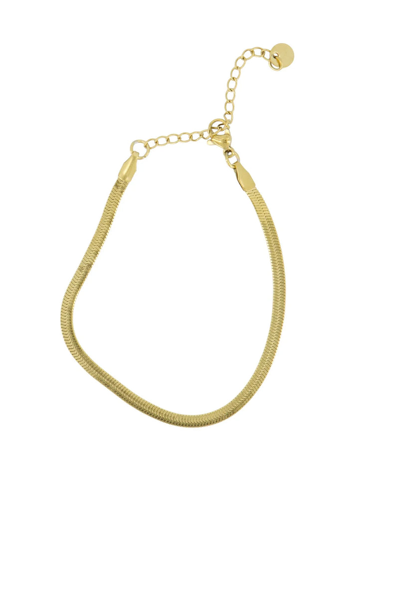 Zusss - Platte Armband Met Visgraat Structuur