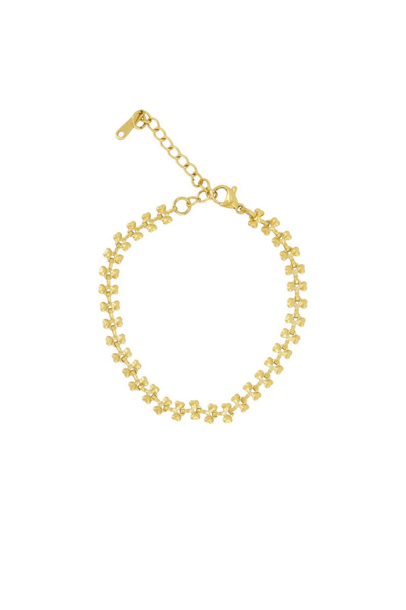 Zusss - Armband Met Hartjes - Goud