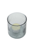 Zusss - Waxinelichthouder Hammered Glas M - Grijsblauw