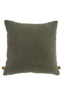 Zusss - Kussen Corduroy/Velvet Grafisch 45x45cm - Offwhite/Groen