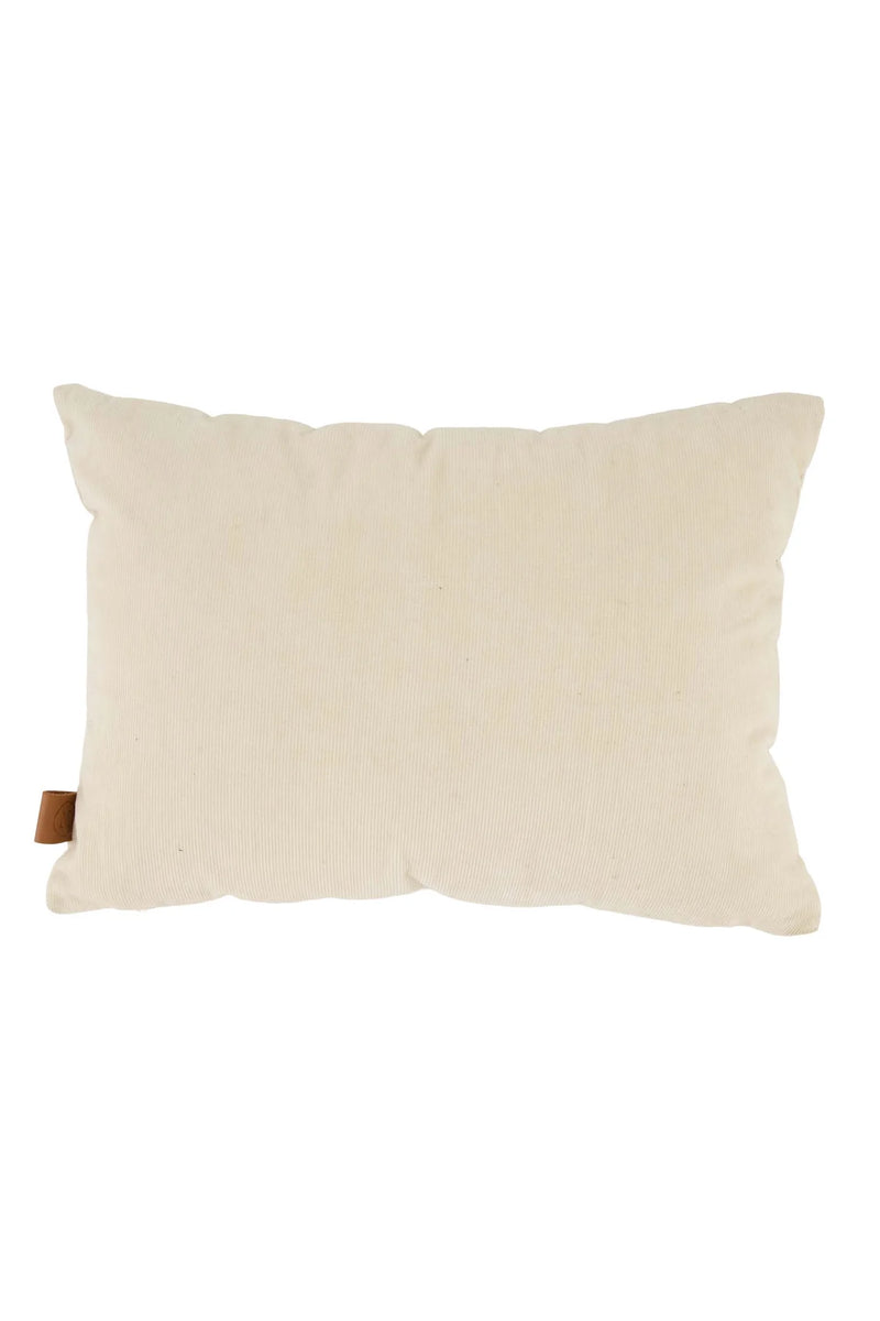 Zusss - Kussen Corduroy Stapelgek op jou - 35x25cm - Zand/Antracietgrijs