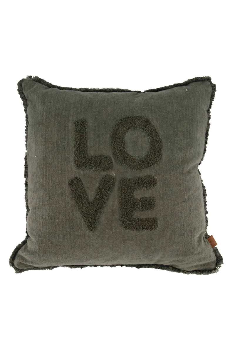 Zusss - Kussen Velvet Love - 45x45cm - Donkergroen