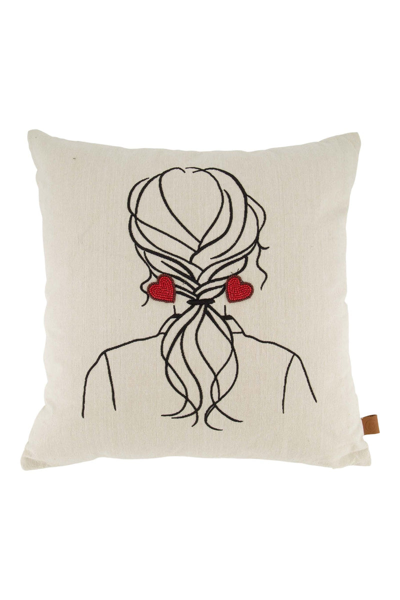 Zusss - Kussen Vrouw - 45x45cm - Peper En Zout