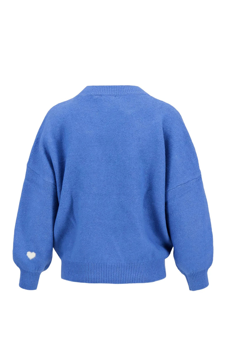 Zusss - Trui met hartje detail - Blauw