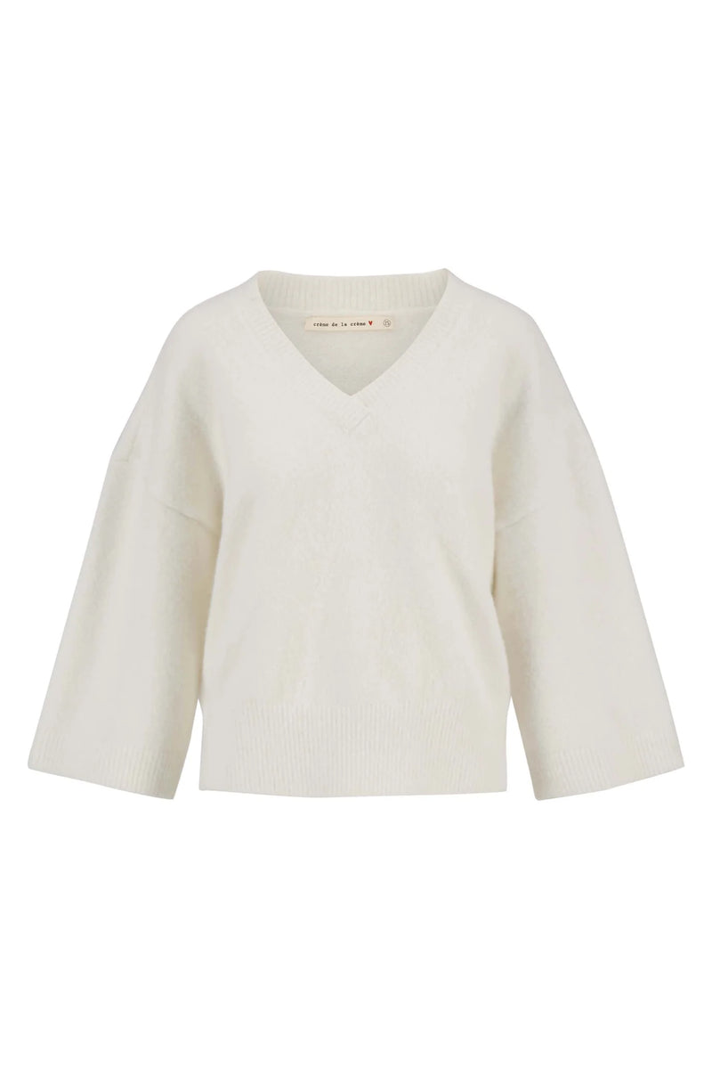 Zusss - Heerlijke zachte Trui met driekwart mouw - Off White