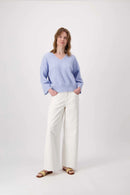 Zusss - Heerlijke zachte Trui met driekwart mouw - Off White