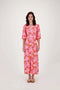 Zusss Jurk met bloemenprint - Roze/Oranje