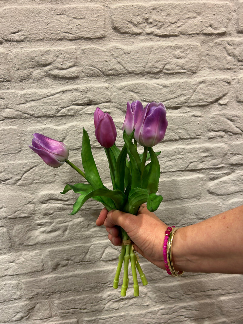 Tulpen Bos - Middel - Paars/Wit