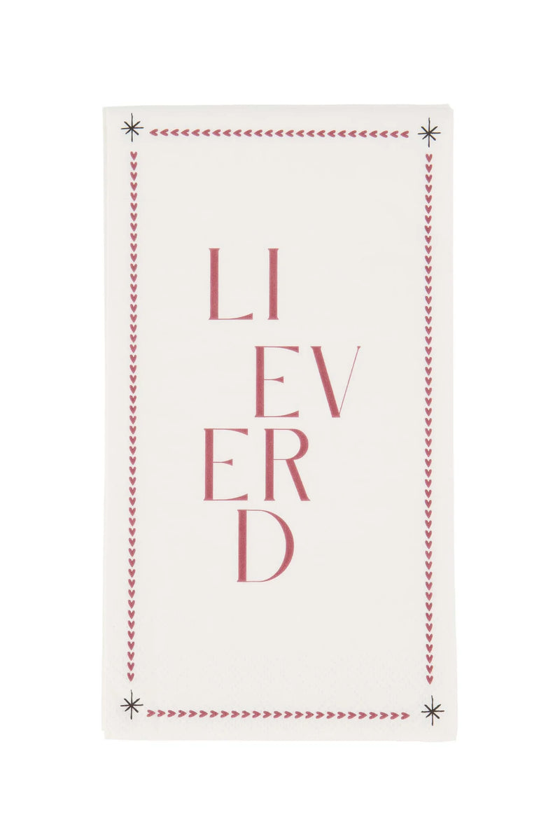 Zusss - Servetten - Lieverd Wit/ Donkerrood