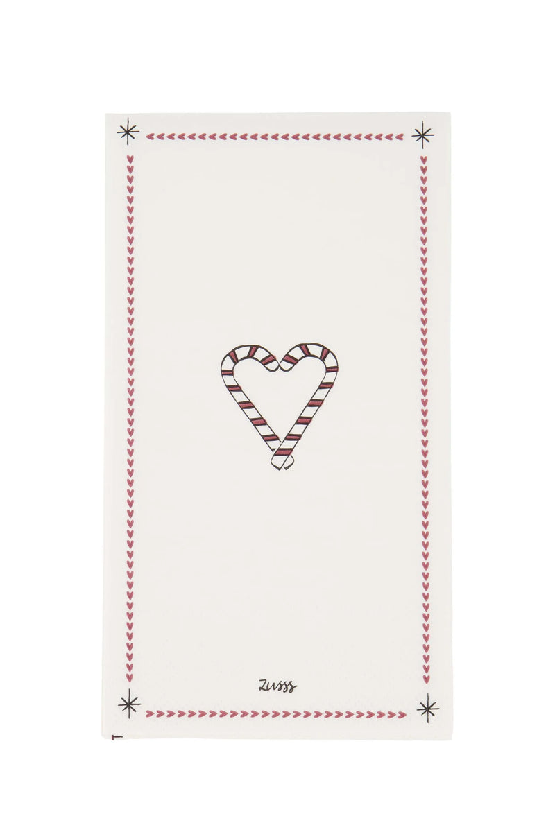 Zusss - Servetten - Lieverd Wit/ Donkerrood