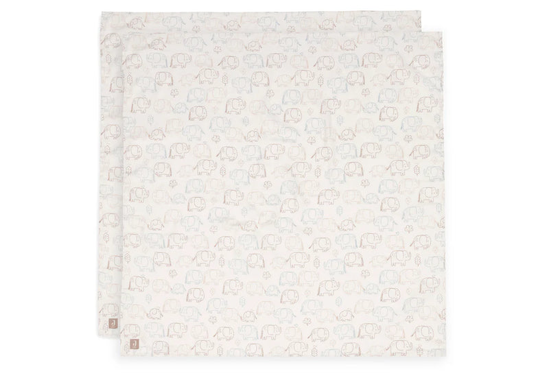 Jollein - Hydrofiele doek 115x115cm - Elephant - 2pack