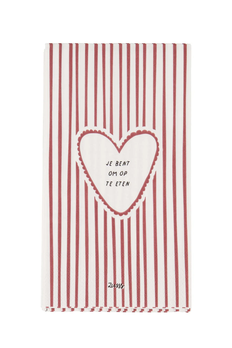 Zusss - Servetten - Je bent om op te eten Wit/ Zwart/ Rood