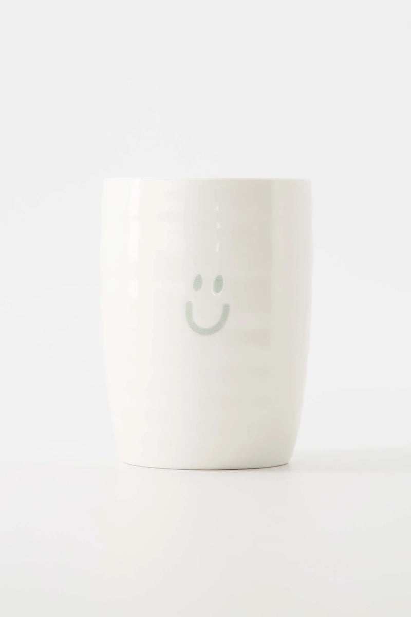 Zusss Koffiemok - Smiley - Wit/ Grijsblauw